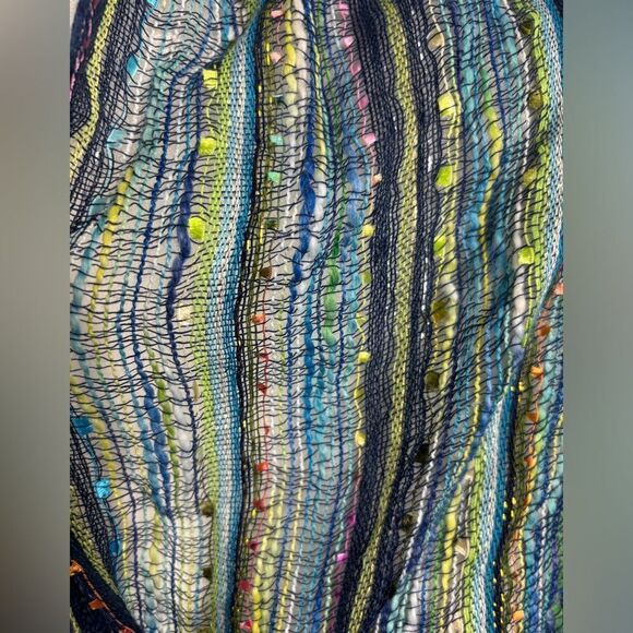 ‼️final must bundle‼️ Green Shades Multicolored Rectangle Scarf Wrap Boucle - Picture 6 of 6